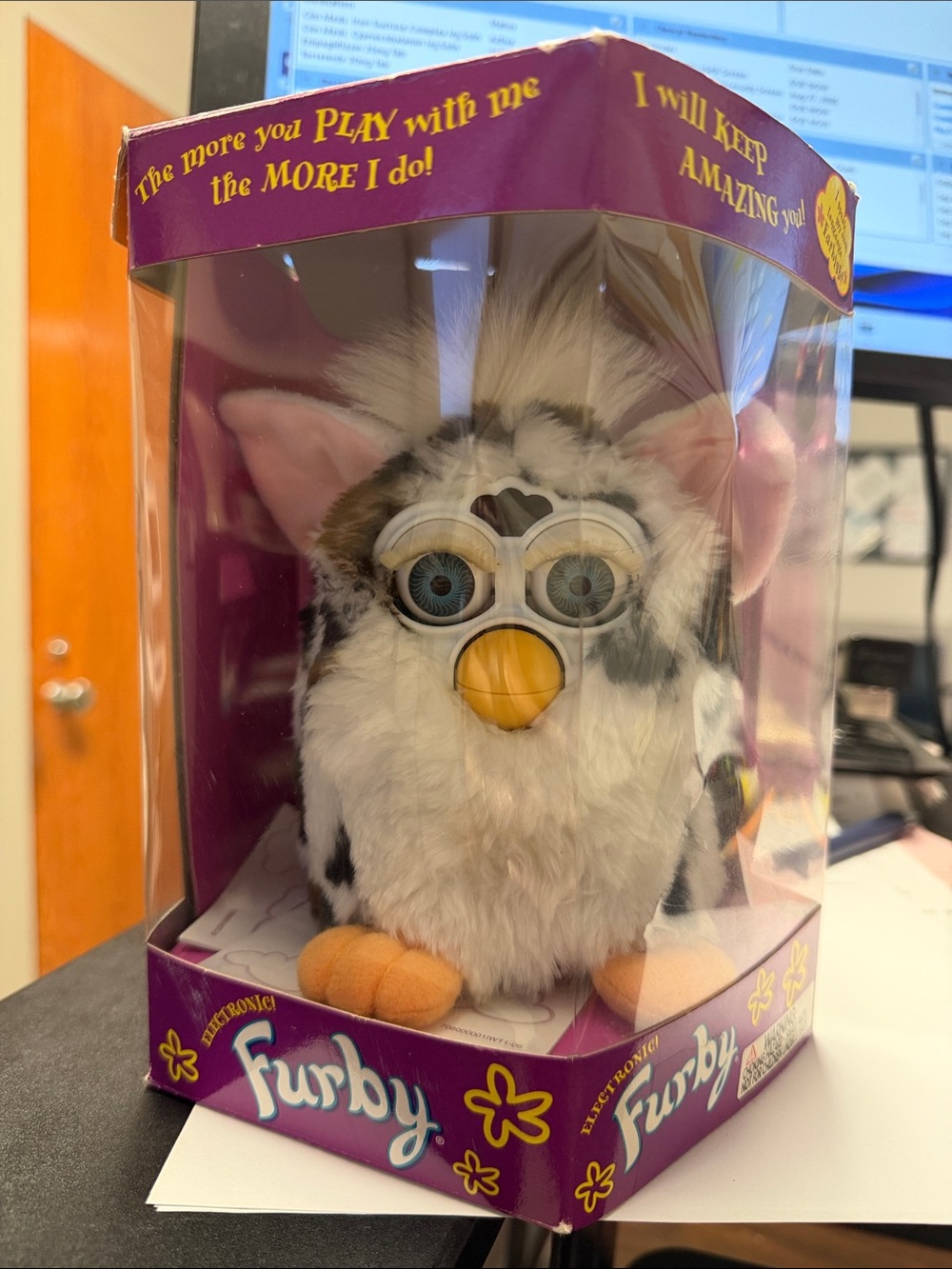 Furby Interactive Plush Toy - White, Black & Orange